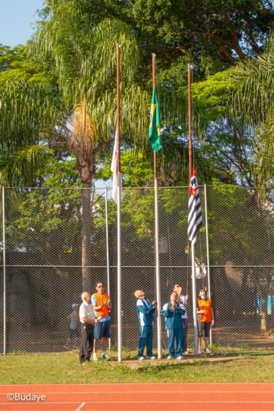 Hasteamento da Bandeira Cerimonia de abertura